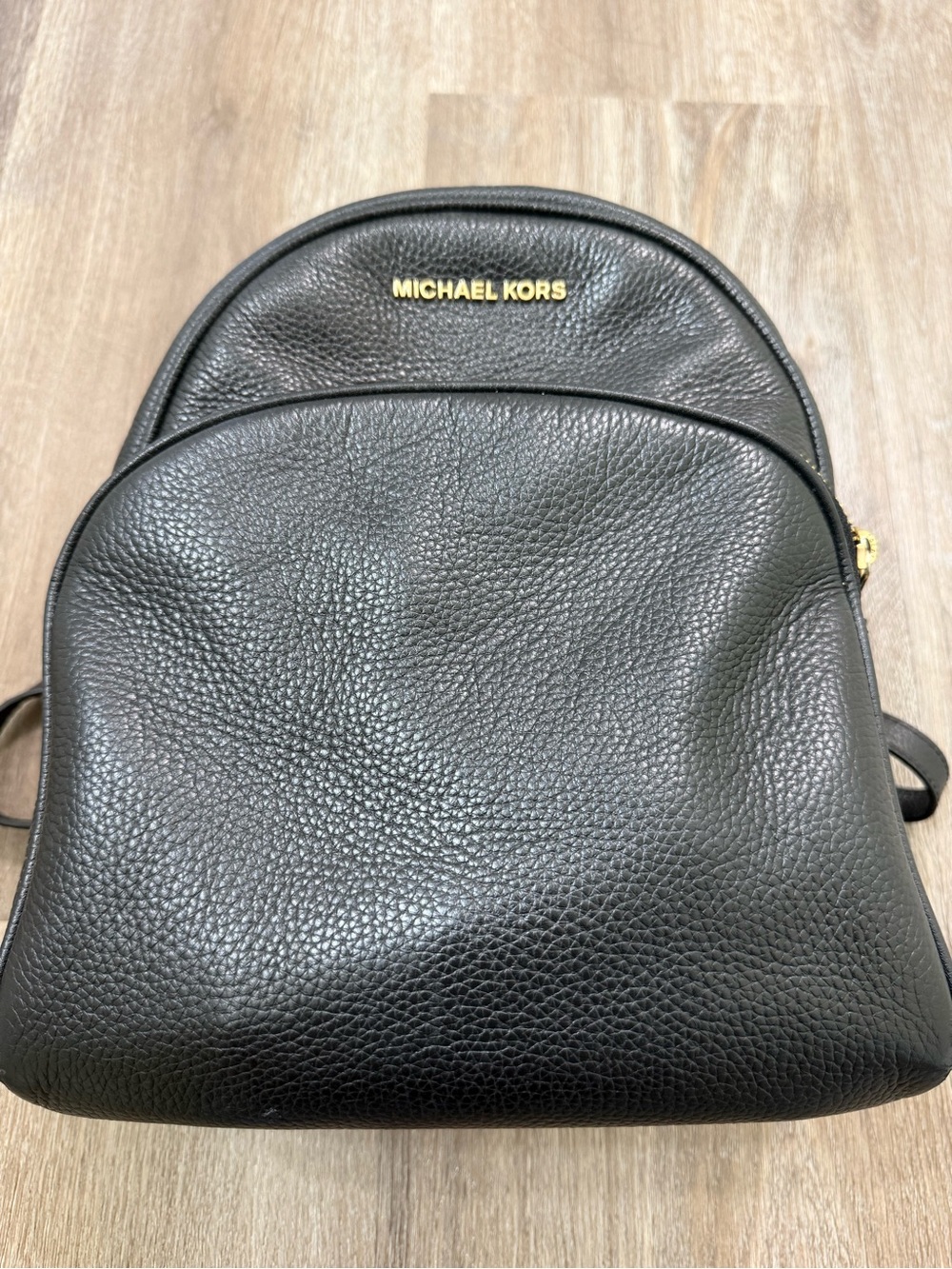 Michael Kors Black Pebbled Leather Mini Backpack with Gold Hardware